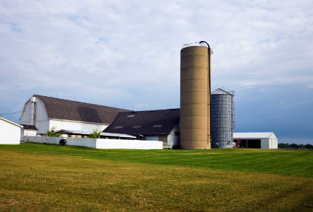 Farm with silos
